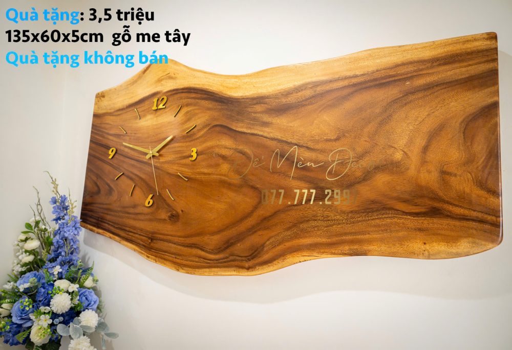 Đồng hồ gỗ me tây - Ảnh 3