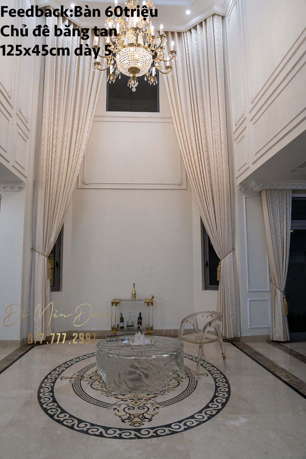 Bàn sofa epoxy tảng băng - Ảnh 4