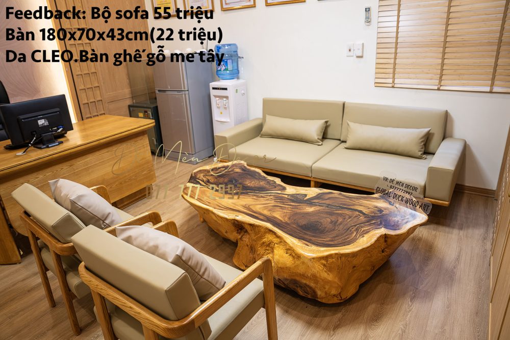 Bộ sofa gỗ me tây campuchia - Ảnh 6