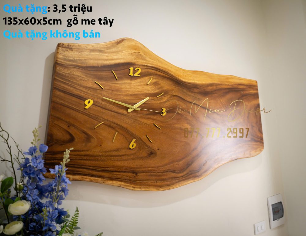 Đồng hồ gỗ me tây - Ảnh 4