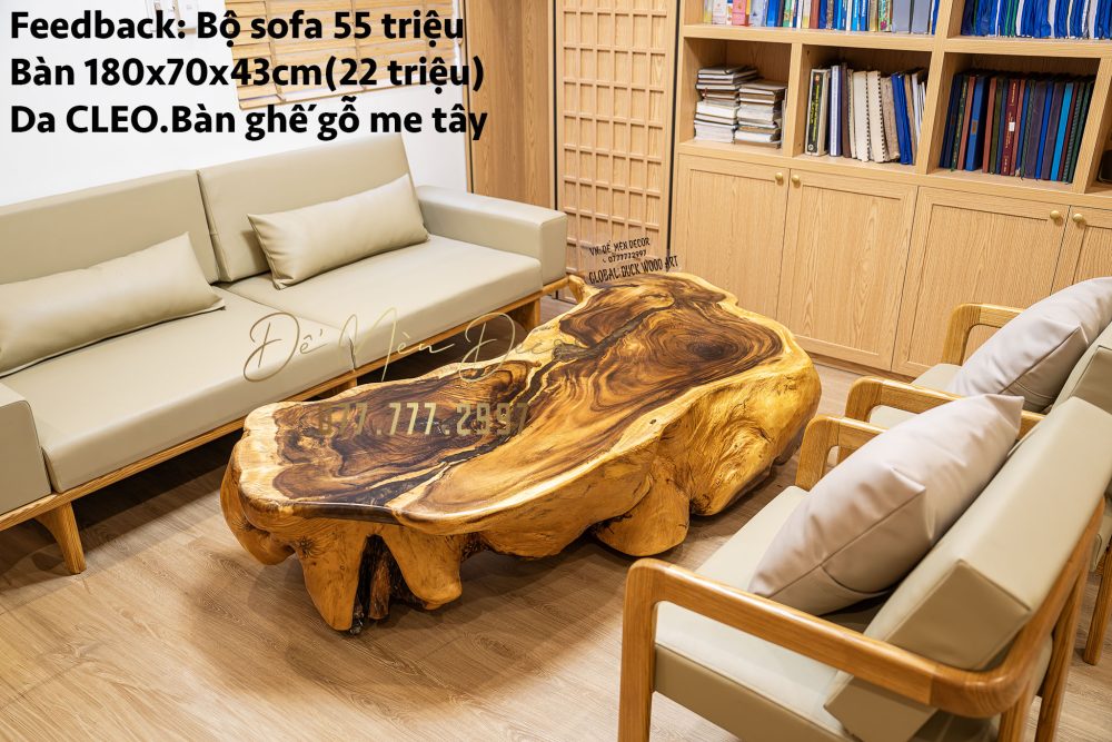 Bộ sofa gỗ me tây campuchia - Ảnh 3