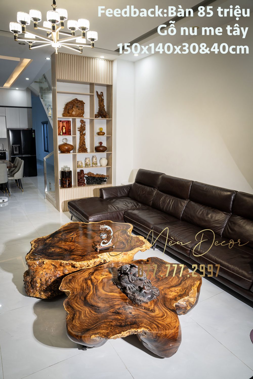 Bàn sofa đôi nu me tây