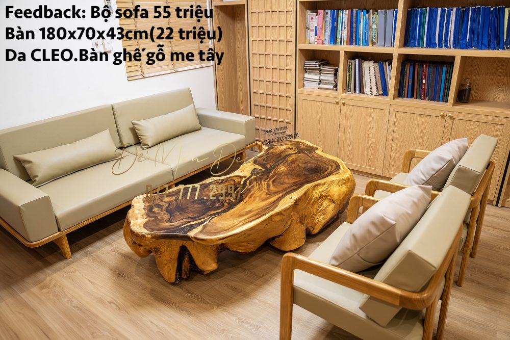 Bộ sofa gỗ me tây campuchia - Ảnh 4