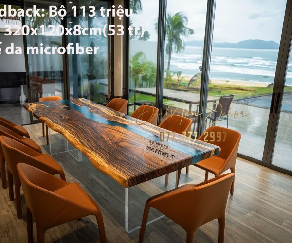 Bàn ăn 12 ghế epoxy