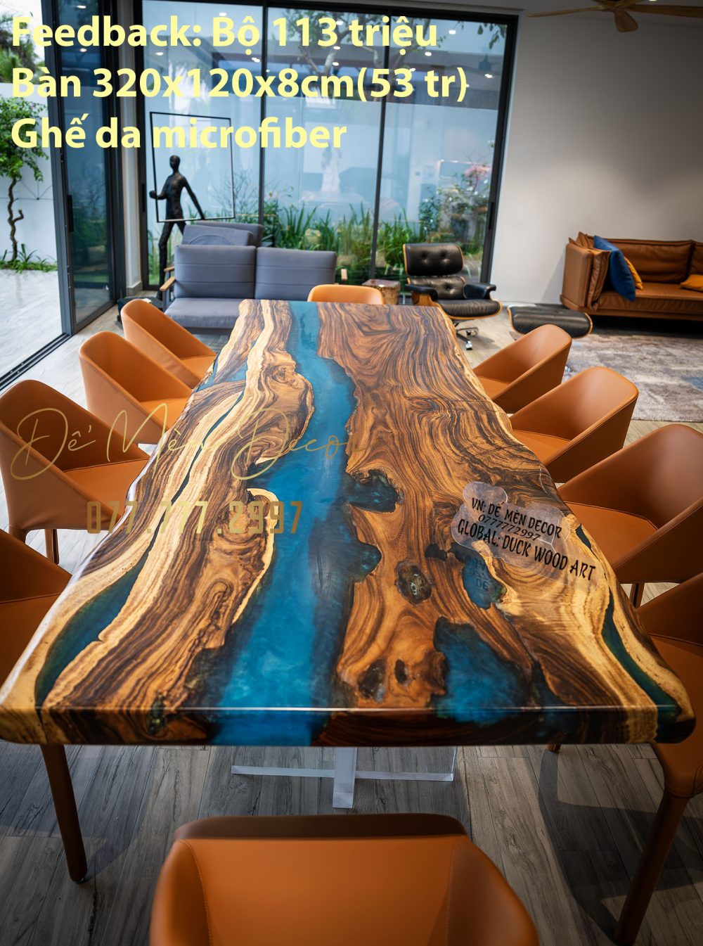 Bàn ăn 12 ghế epoxy - Ảnh 6
