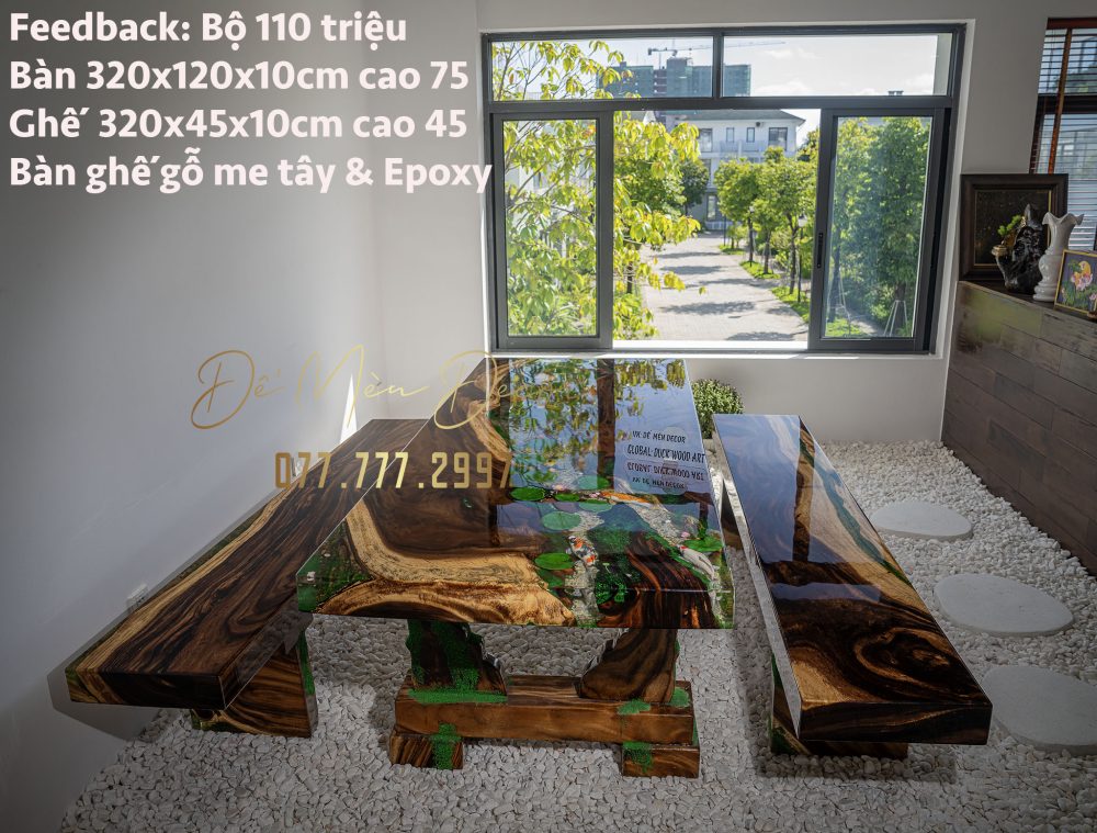 Bộ bàn k3 epoxy vẽ cá - Ảnh 4