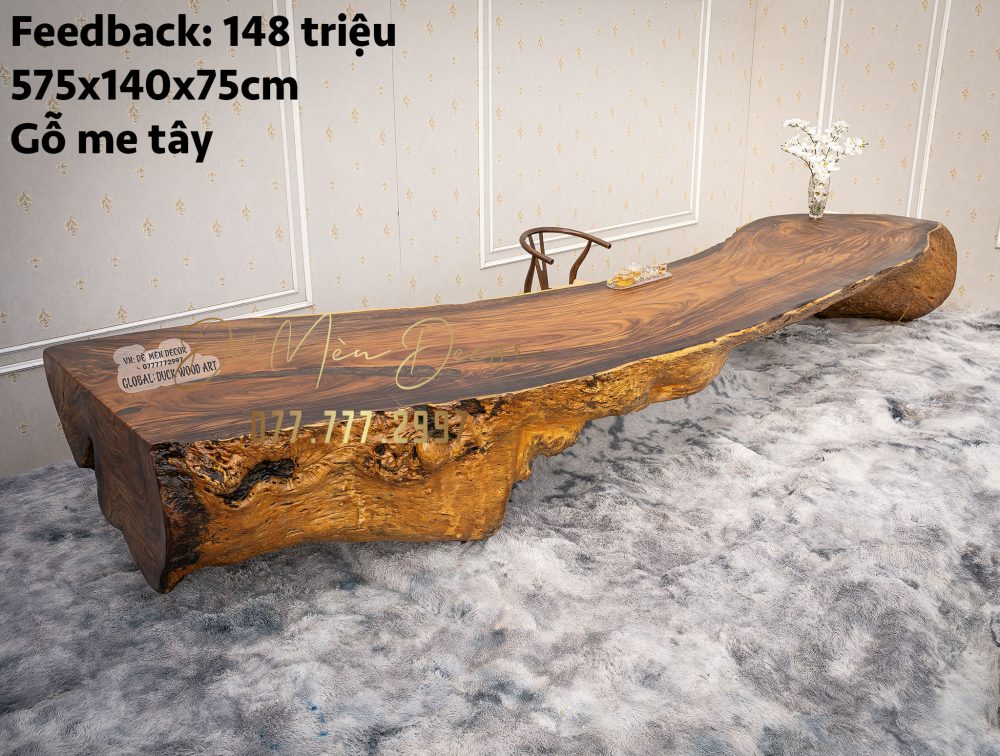 Bàn gỗ nguyên khối siêu khủng - Ảnh 4