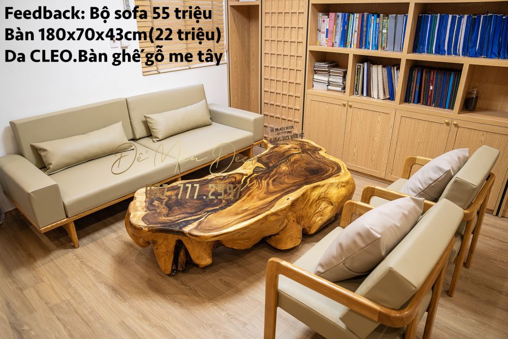 Bộ sofa gỗ me tây campuchia - Ảnh 5