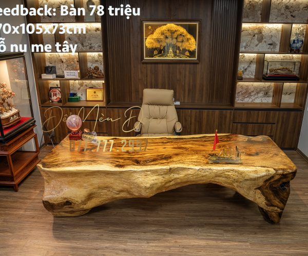 Bàn Làm Việc Gỗ Nguyên Khối