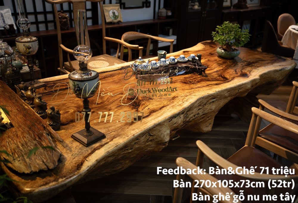 Bàn Trà Gỗ Nguyên Khối - Ảnh 7