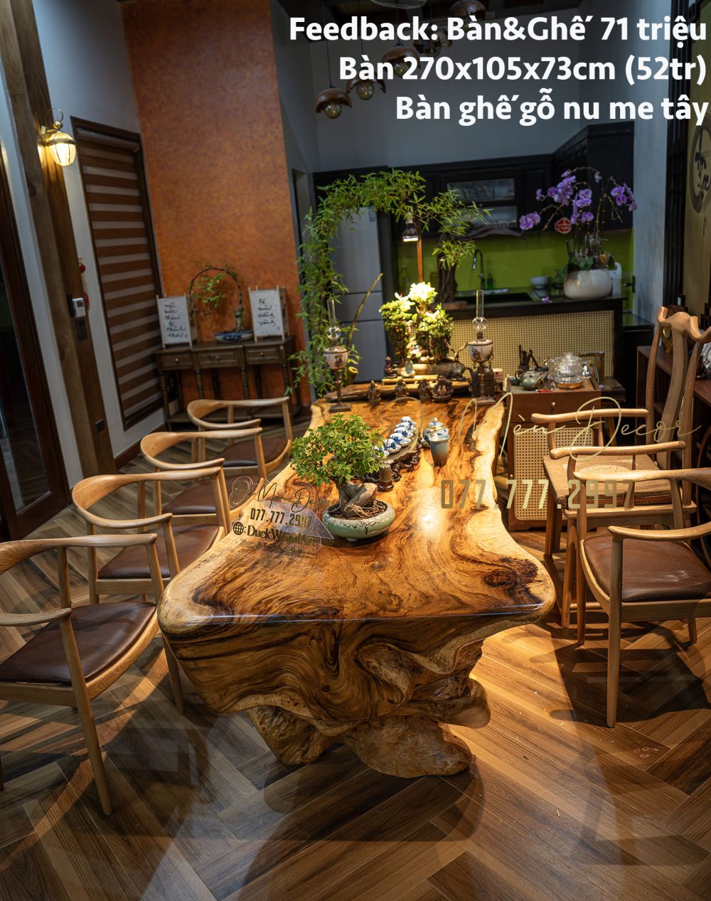 Bàn Trà Gỗ Nguyên Khối - Ảnh 5