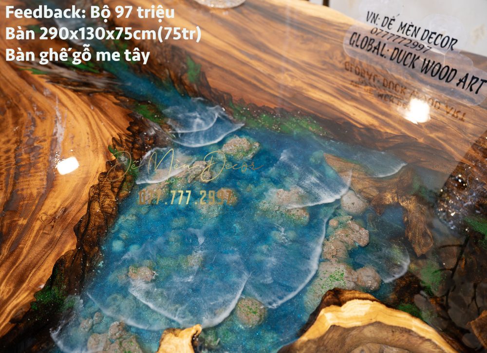 Bàn ăn epoxy đại dương - Ảnh 7