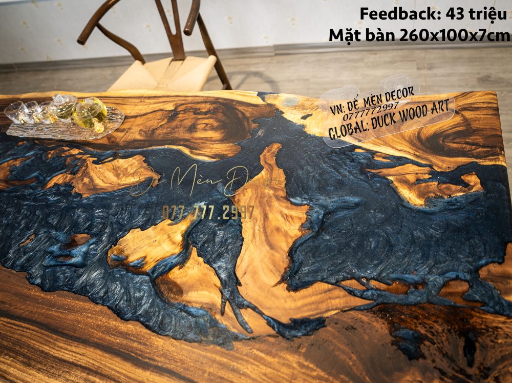 Bàn dòng sông epoxy - Ảnh 7