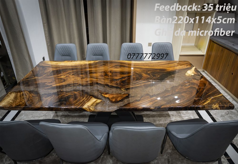 Bàn epoxy dòng sông - Ảnh 4