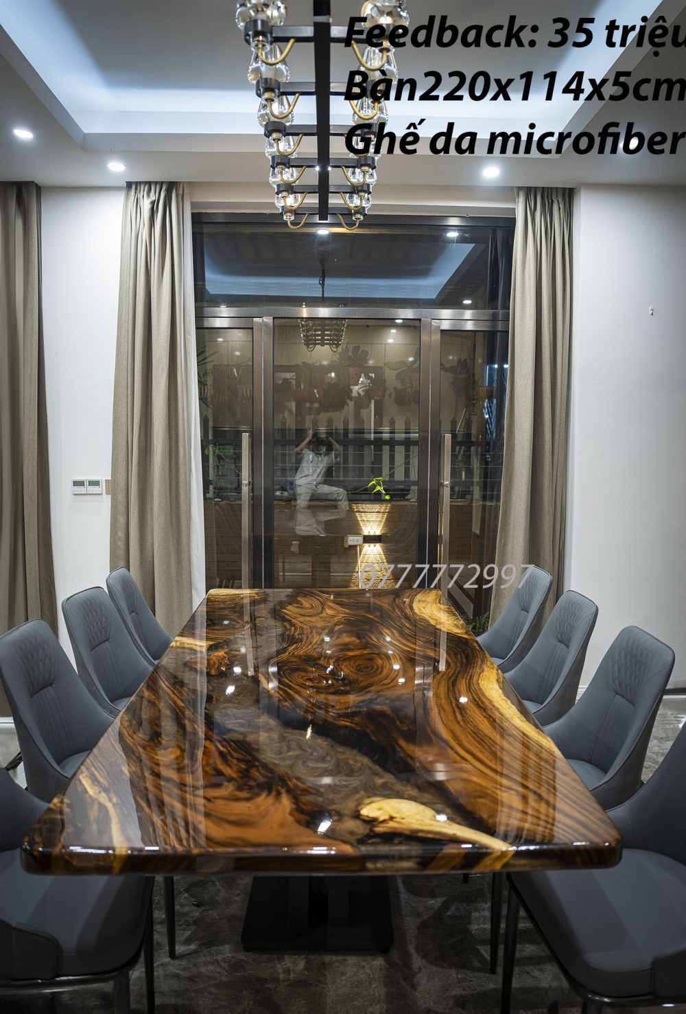 Bàn epoxy dòng sông - Ảnh 6