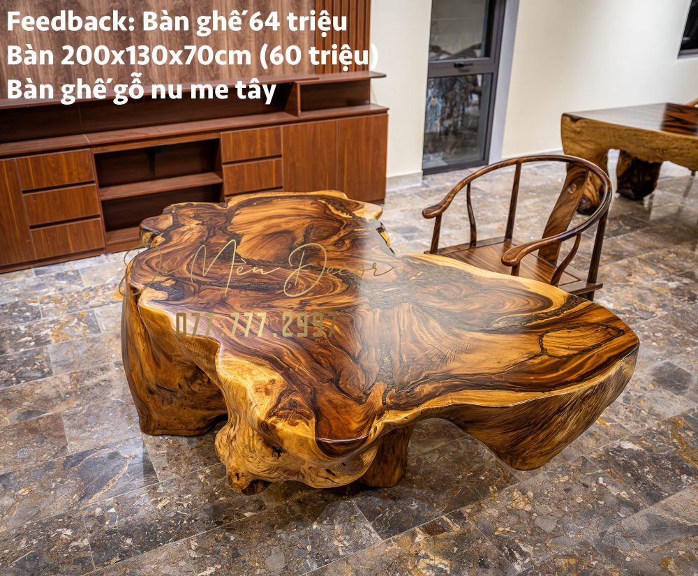 Bàn Gỗ Sân Vườn Nguyên Khối