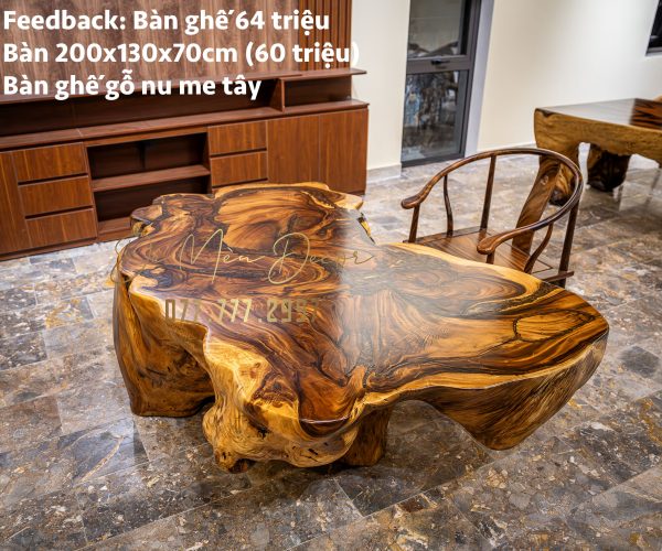 Bàn Gỗ Sân Vườn Nguyên Khối