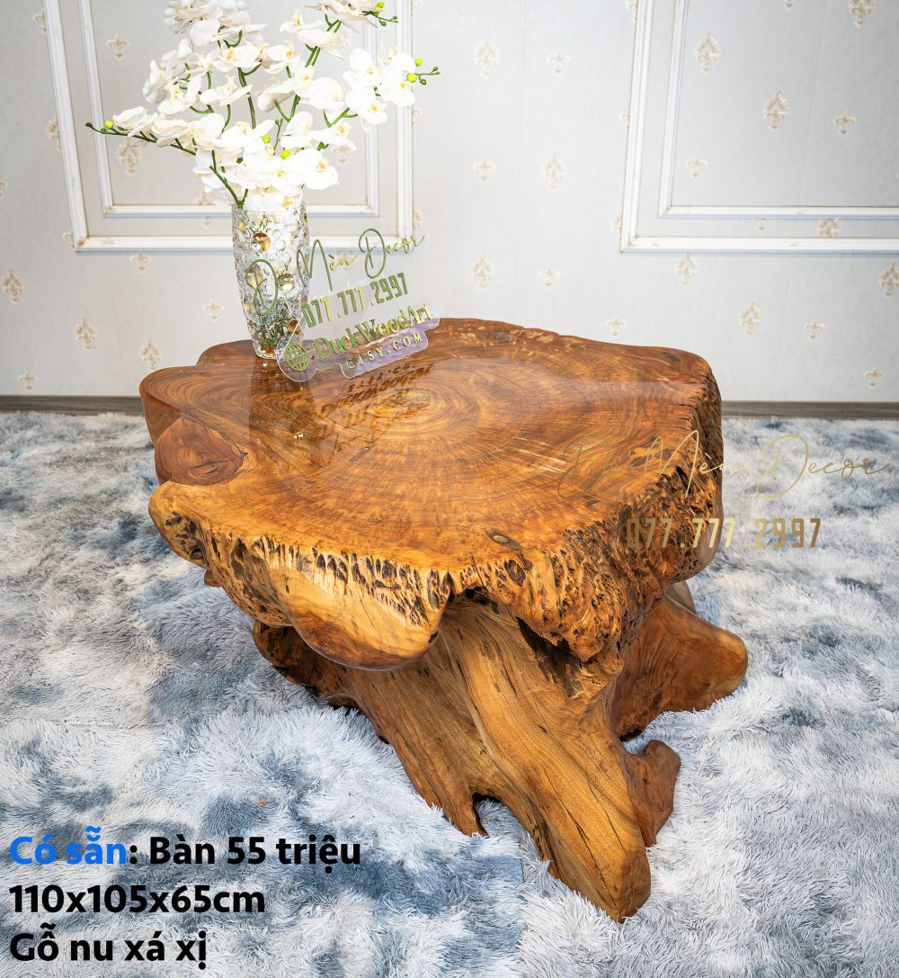 Bàn Sảnh Chờ Đẹp Gỗ Nu Xá Xị