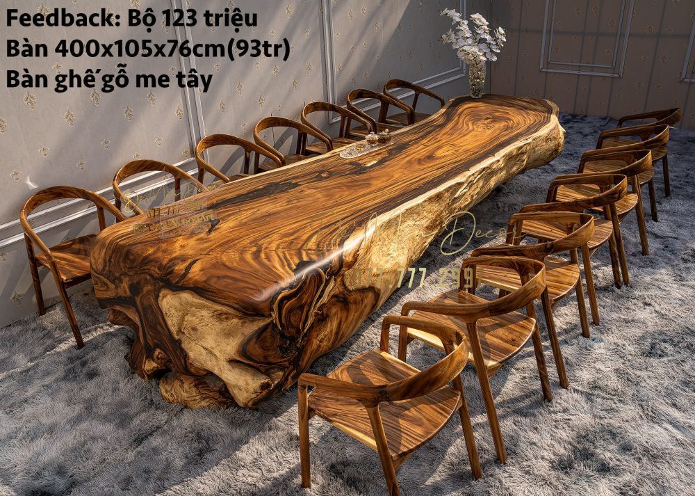 Bàn Ăn Nửa Thân Cây Đẹp | Thiết Kế Độc Đáo & Sang Trọng - Ảnh 6