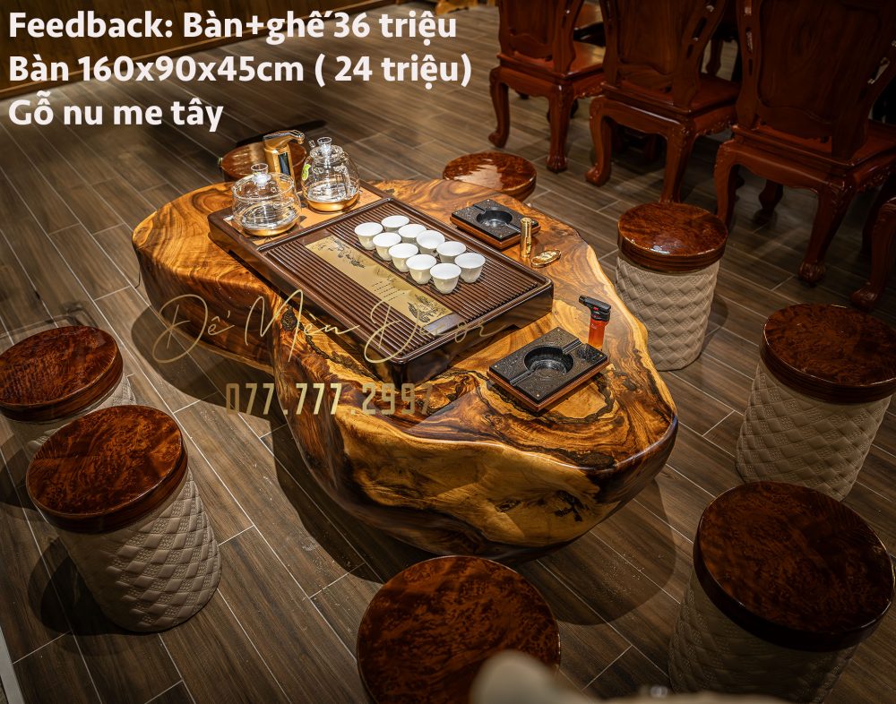 Bàn Sofa Gỗ Nguyên Khối Tự Nhiên | Phong Cách Đẳng Cấp - Ảnh 6