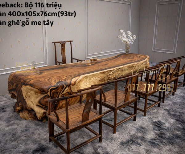 Bàn Trà Nửa Thân Gỗ Nguyên Khối Đẹp