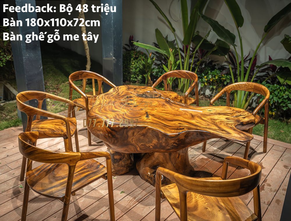 Bàn Sân Vườn Gỗ Tự Nhiên - Đẹp, Độc , Phù Hợp Mọi Không Gian Ngoài Trời - Ảnh 5