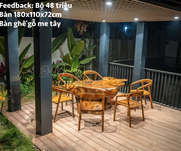 Bàn Sân Vườn Gỗ Tự Nhiên - Đẹp, Bền, Phù Hợp Mọi Không Gian Ngoài Trời