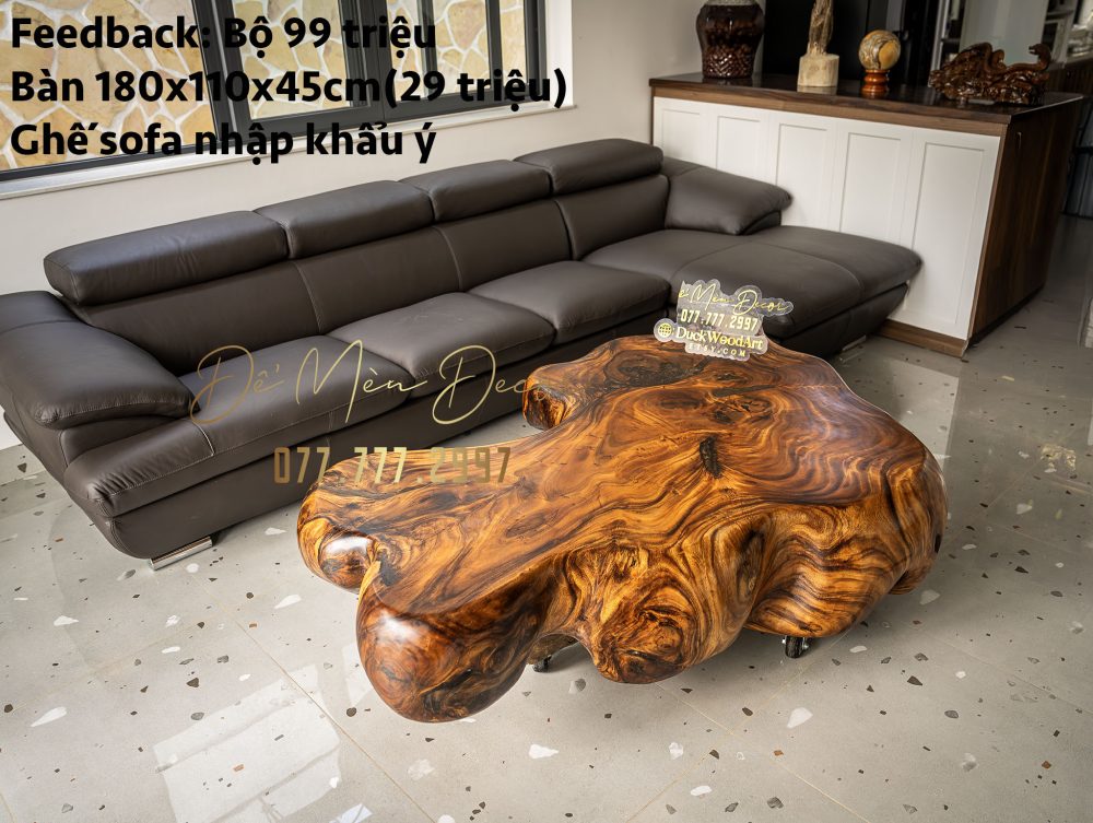 Bàn Sofa Gỗ Nguyên Khối Cao Cấp - Sang Trọng, Độc Đáo