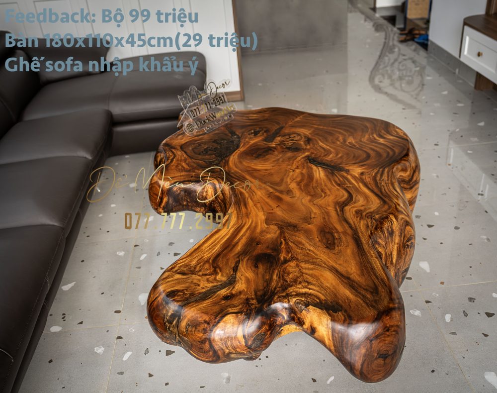 Bàn Sofa Gỗ Nguyên Khối Cao Cấp - Sang Trọng, Độc Đáo - Ảnh 4