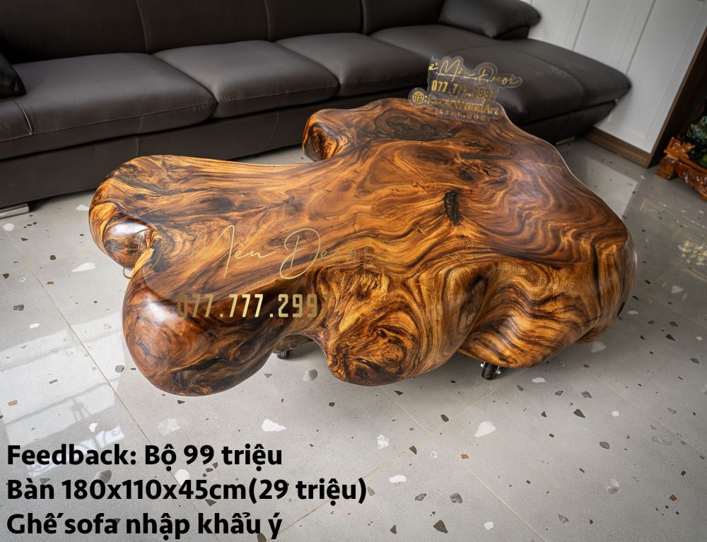 Bàn Sofa Gỗ Nguyên Khối Cao Cấp - Sang Trọng, Độc Đáo - Ảnh 6