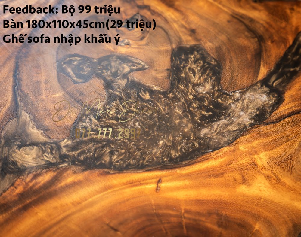 Bàn Sofa Gỗ Nguyên Khối Cao Cấp - Sang Trọng, Độc Đáo - Ảnh 7