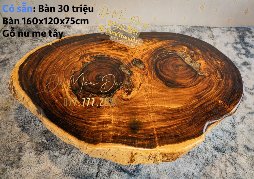 Bàn Ăn Tròn Gỗ Nguyên Khối Đẹp - Ảnh 4