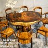 Bàn Ăn Tròn Nguyên Khối Gỗ Tự Nhiên
