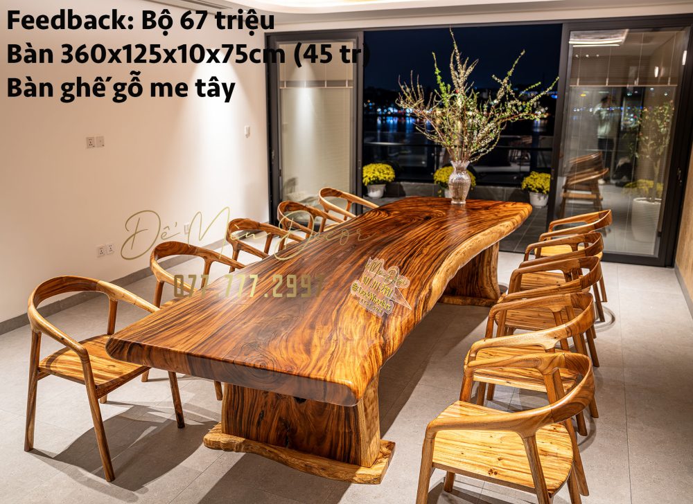 Bàn Gỗ Me Tây Nguyên Khối Đẹp - Ảnh 4