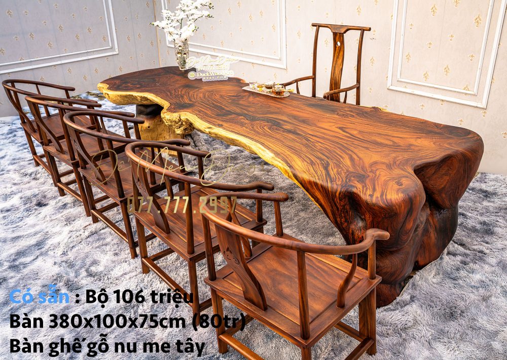 Bàn Trà Gỗ Me Tây Nguyên Khối Đẹp