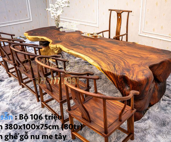 Bàn Trà Gỗ Me Tây Nguyên Khối Đẹp