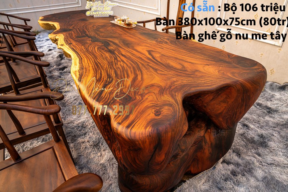 Bàn Trà Gỗ Me Tây Nguyên Khối Đẹp - Ảnh 3