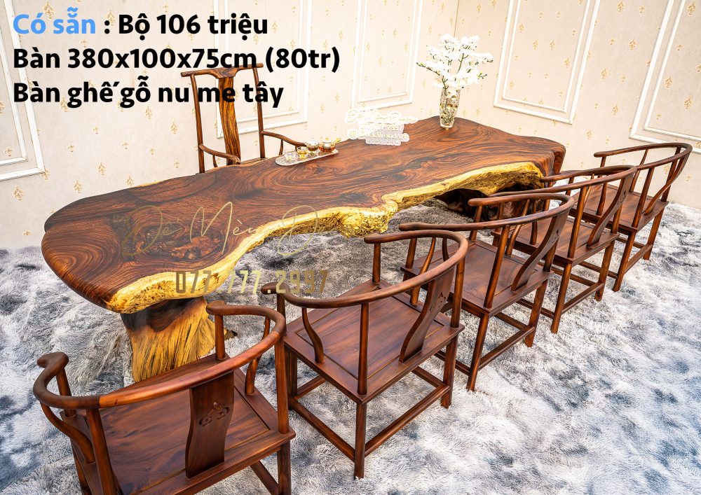 Bàn Trà Gỗ Me Tây Nguyên Khối Đẹp - Ảnh 6