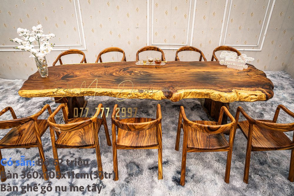 Bàn Ăn Gỗ Nguyên Khối Đẹp - Ảnh 4