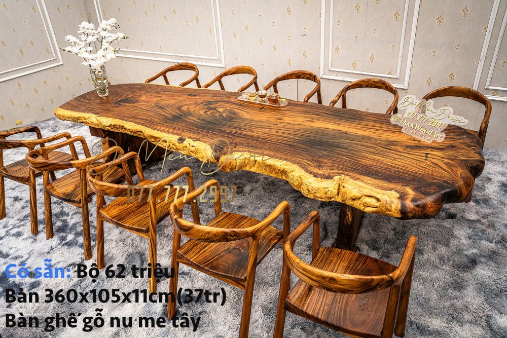 Bàn Ăn Gỗ Nguyên Khối Đẹp - Ảnh 5