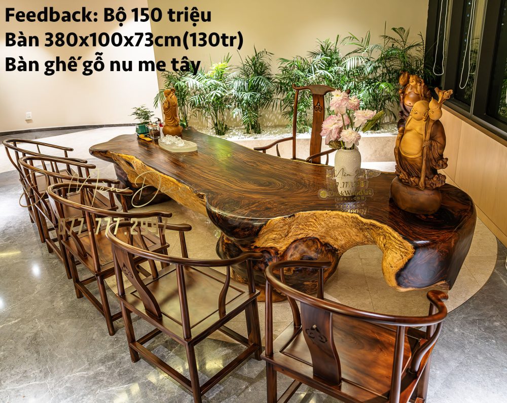 Bàn Trà Gỗ Nguyên Khối Cao Cấp - Ảnh 4