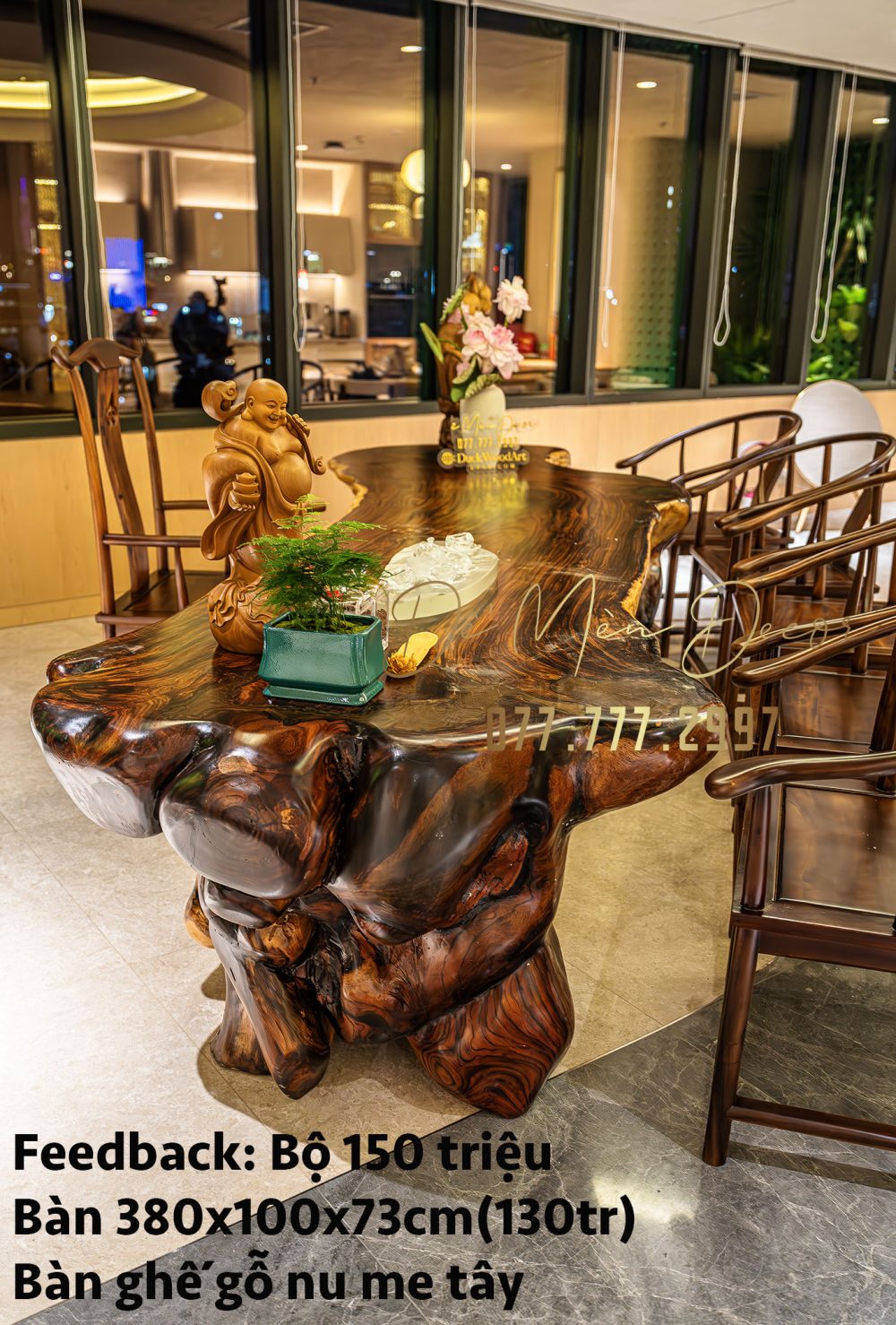 Bàn Trà Gỗ Nguyên Khối Cao Cấp - Ảnh 5